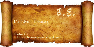 Binder Emese névjegykártya